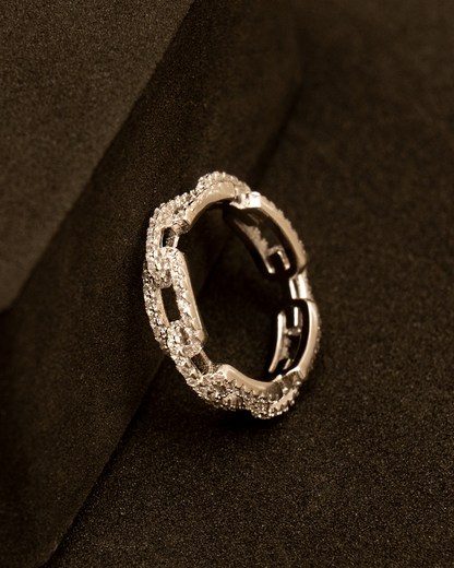 Creative lock chain ladies zircon ring